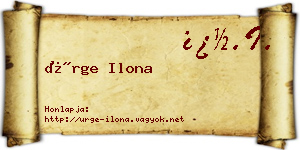 Ürge Ilona névjegykártya