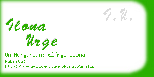 ilona urge business card